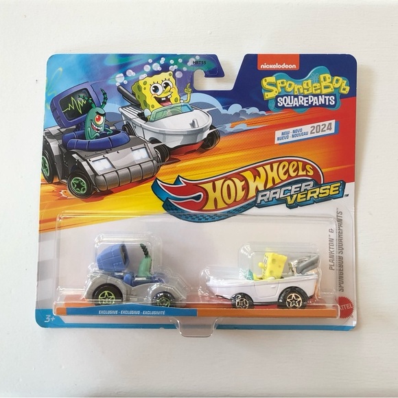 Hot Wheels Racer Verse x SpongeBob SquarePants & Plankton 2-Pack - BRAND NEW! - Picture 3 of 8